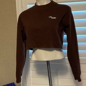 Divided Chocolate Brown Crop Top